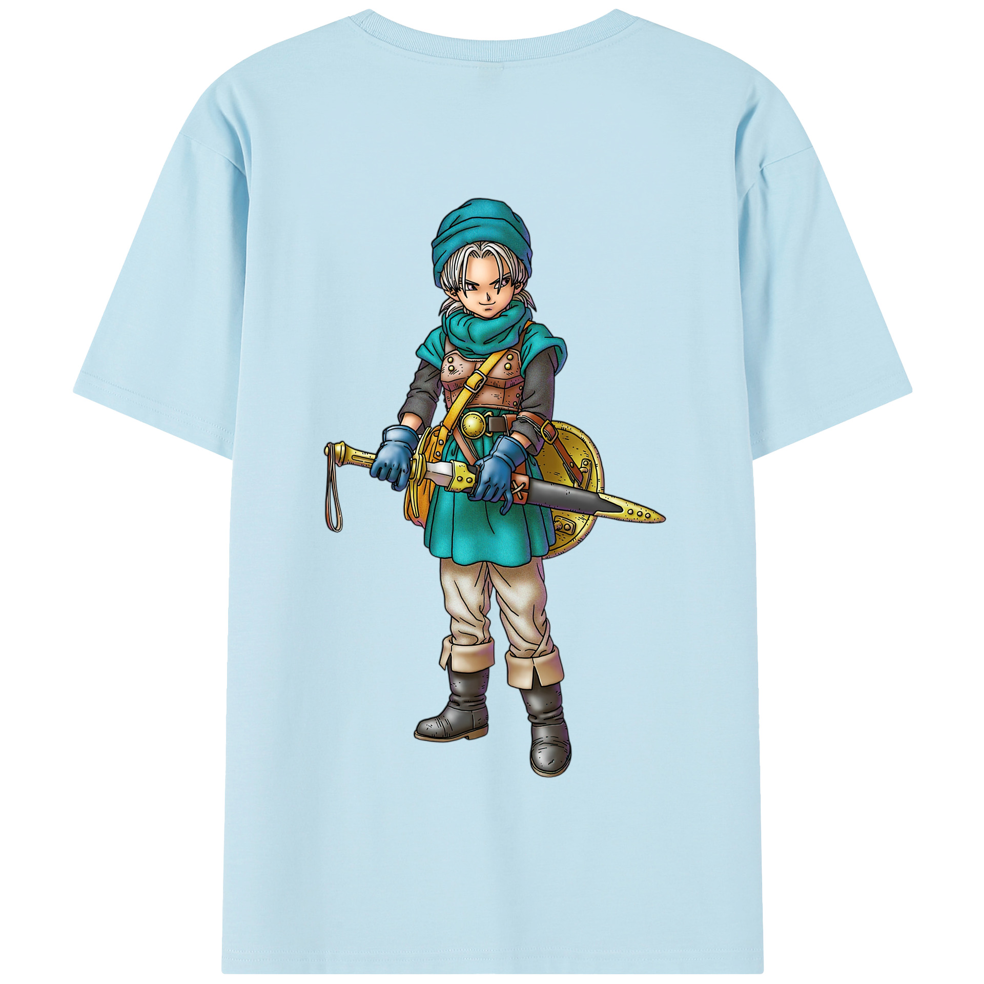 （画像用） ドラゴンクエスト Doragon Kuesuto Dragon Quest 綿100％半袖Tシャツ（背面プリント）